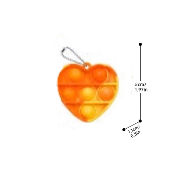 Heart Pop It Key Chains. Sensory Fidget Stress Relief Toy. - Picture 5 of 5
